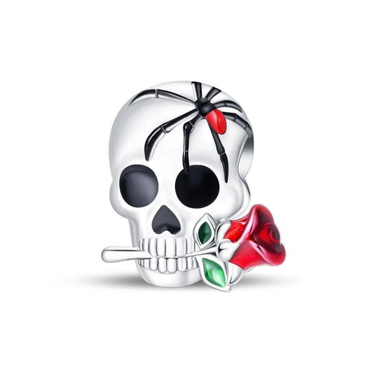 Charm Halloween Calavera Araña Flor - Palace Jewelry