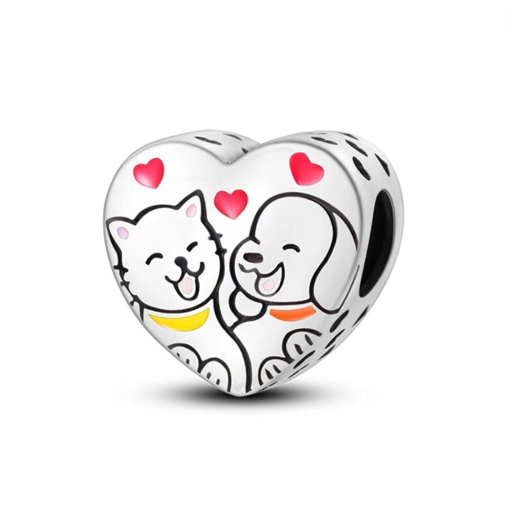 Charm Mascotas Gato y Perro Amor - Palace Jewelry