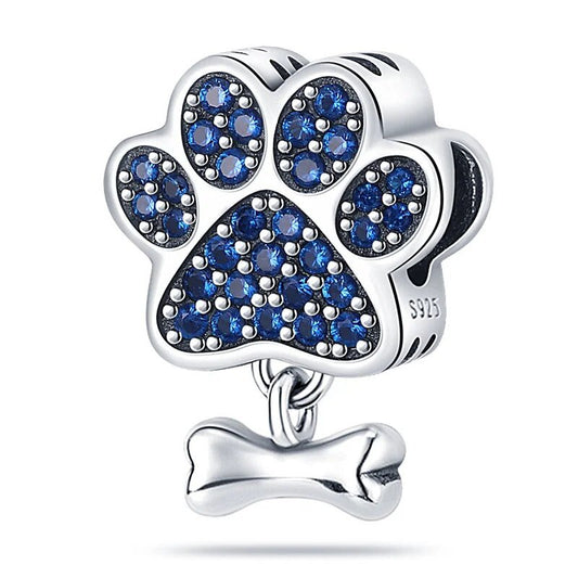 Charm Mascotas Huella Azul Hueso - palacecharacters